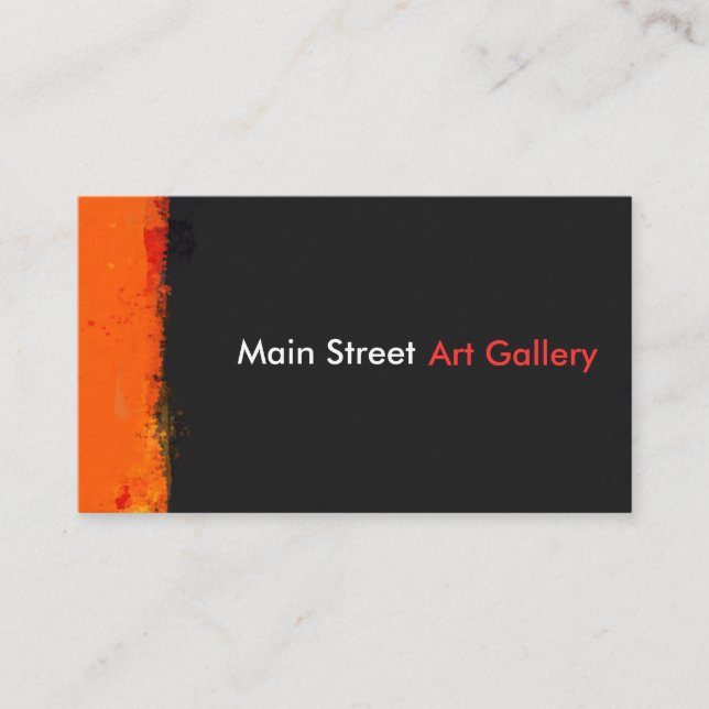 Artist Gallery  Watercolor Splat Splashes Abstract Business Card (Front)