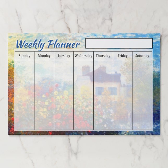 Artist Garden weekly planner sheets Paper Pad (Front)