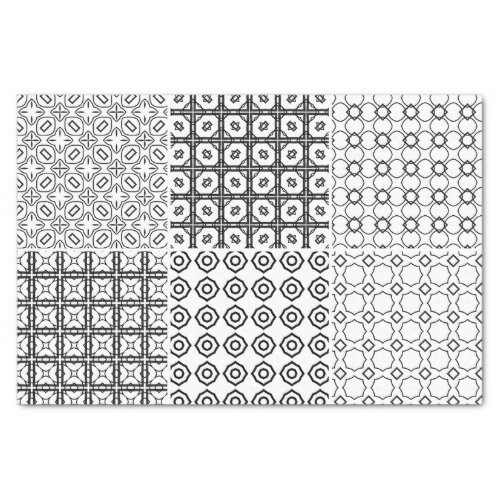 Artist Geometric Circle Grid Black White Texture Tissue Paper