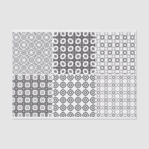 Artist Geometric Circle Grid Black White Texture Tissue Paper