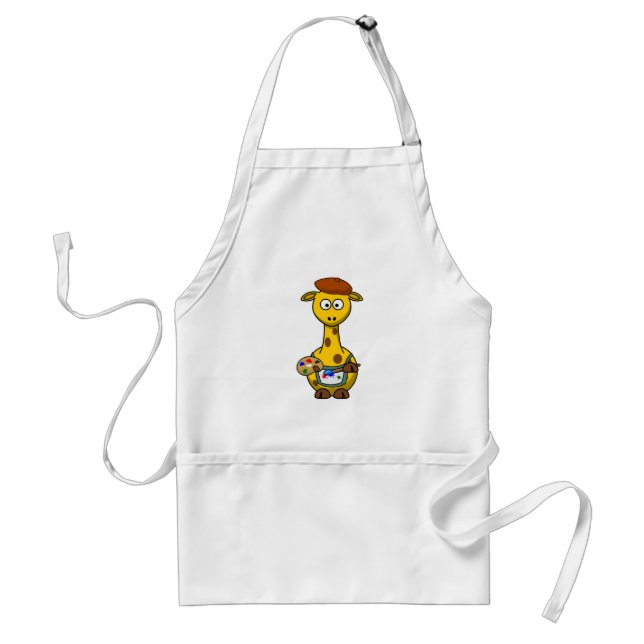 Artist Giraffe Adult Apron (Front)