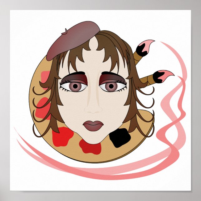 Artist Girl In Red Poster (Front)