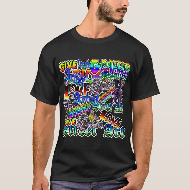Artist Graffiti Text Black Shirt (Front)