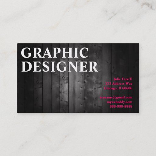 Customizable Artist Graphic Design Wood Plank Business Card Templates