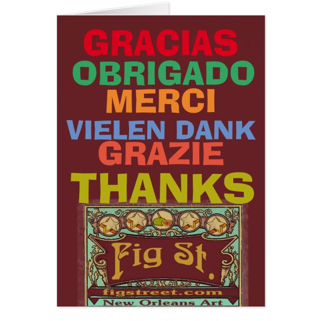 Artist, Gratitude in several languages,  edit text Cards (Front)