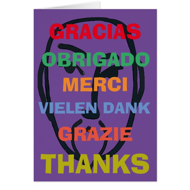 Artist, Gratitude in several languages,  edit text Cards (Front)