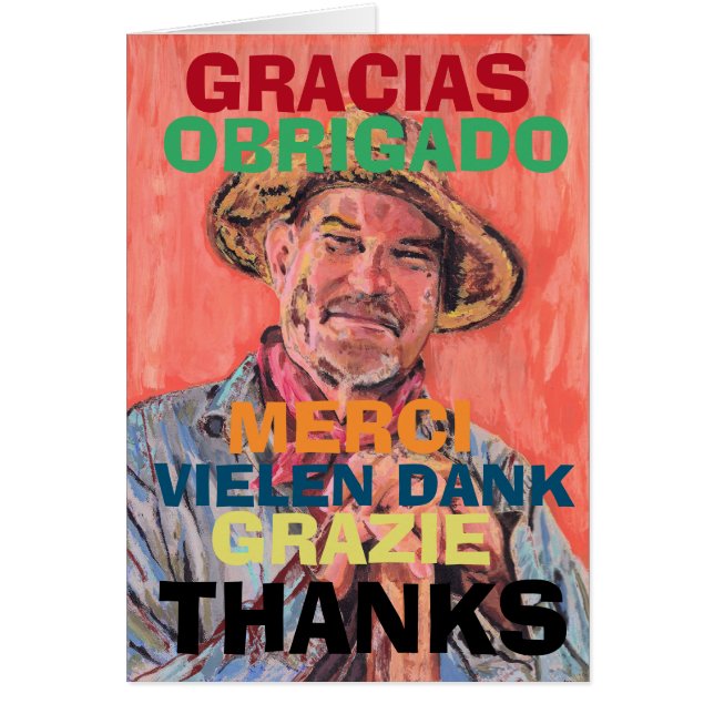 Artist, Gratitude in several languages,  edit text Cards (Front)