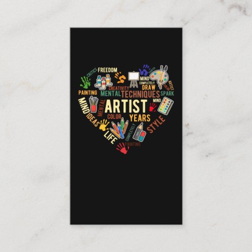 Artist Heart Love Drawing Art Business Card