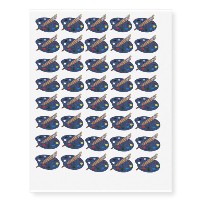 "Artist in Blue Jeans" Temporary Tattoo Sheet (Front)