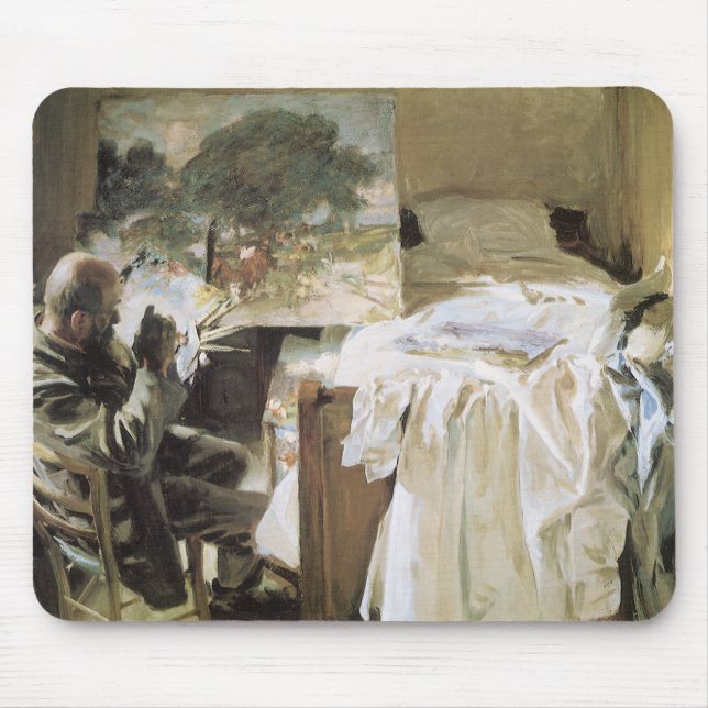 Artist in His Studio by John Singer Sargent Mouse Pad (Front)