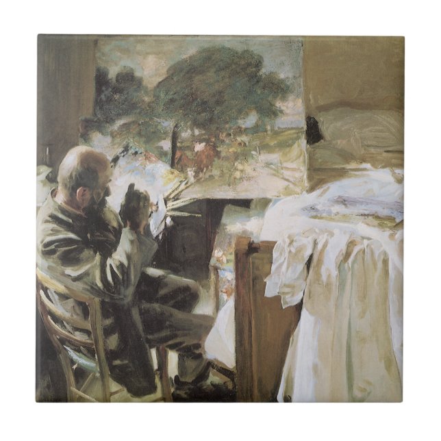 Artist in His Studio by John Singer Sargent Tile (Front)