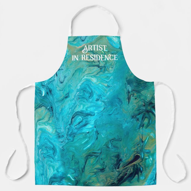 Artist in residence marble abstract customizable apron (Front)