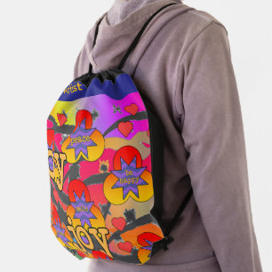 Artist Joy Fun Holiday Drawstring Backpack