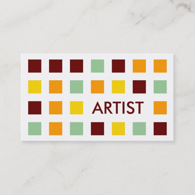 ARTIST (mod squares) Business Card (Front)