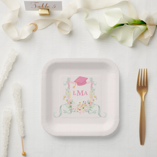 Artist Monogram Graduation Paper Plates (Wedding)