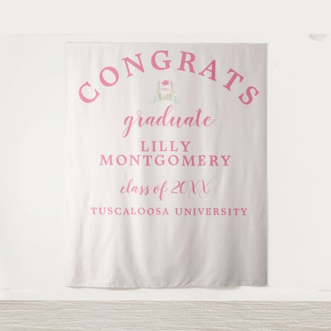 Artist Monogram Graduation Photo Backdrop (Front)