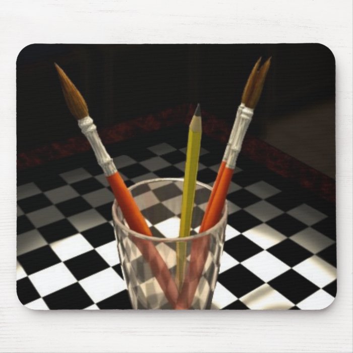 Artist mousepad   paint brushes