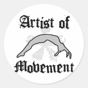 Artist of movement tumbling classic round sticker