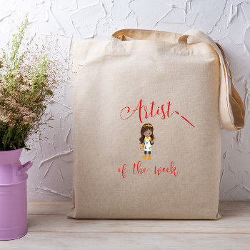 Artist Of The Week With Paintbrush  Tote Bag by TWVVAAPP at Zazzle