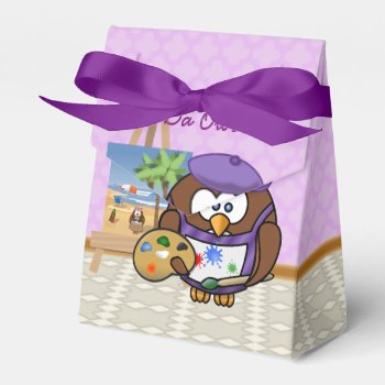 Artist Owl Favor Boxes by just_owls at Zazzle