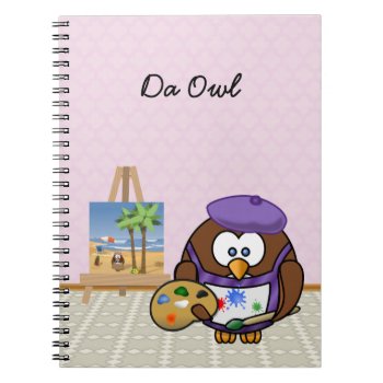Artist Owl Notebook by just_owls at Zazzle