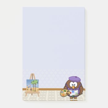 Artist Owl Post-it Notes by just_owls at Zazzle