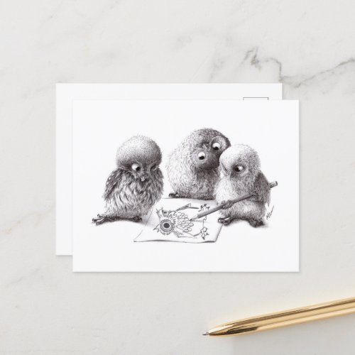Artist Owls Postcard