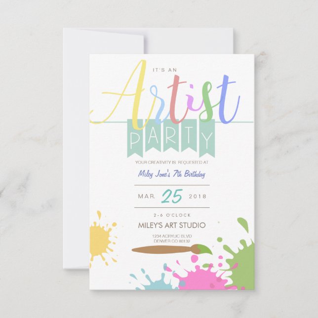 Artist | Paining Party Invitation (Front)