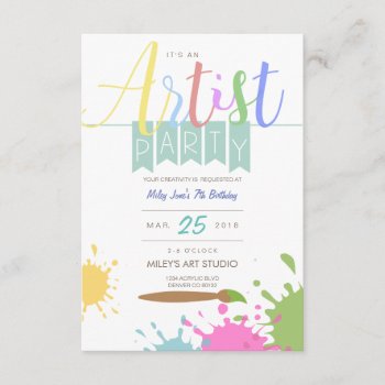Artist | Paining Party Invitation by RedefinedDesigns at Zazzle