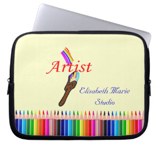 Artist Paint and Colored Pencils Personalize It Laptop Sleeve