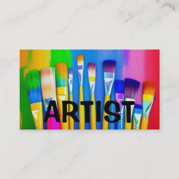 Artist Paint Brush Business Card by businessCardsRUs at Zazzle