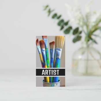 Artist Paint Brushes Business Card by businessCardsRUs at Zazzle