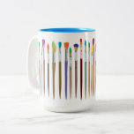 Artist Paint Brushes In Multi Colors Two-tone Coffee Mug at Zazzle
