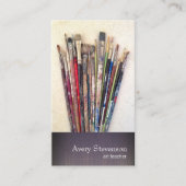 Artist Paint Brushes Painter Business Card (Front)