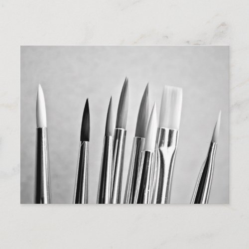 Artist paint brushes postcard