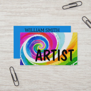 Artist Paint Color Swirl Business Card