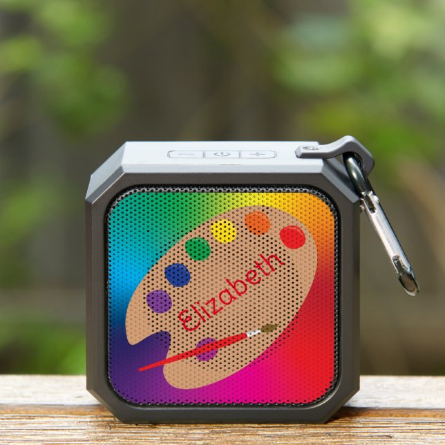 Artist Paint Palette Kids Cute with Name Bluetooth Speaker (Insitu(Outdoor))