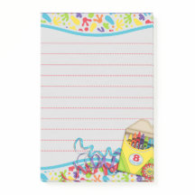 Artist Paint splats crayon box Post it pad