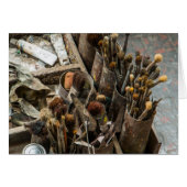 Artist Paintbrushes and Paint in Old Wooden Case (Front Horizontal)