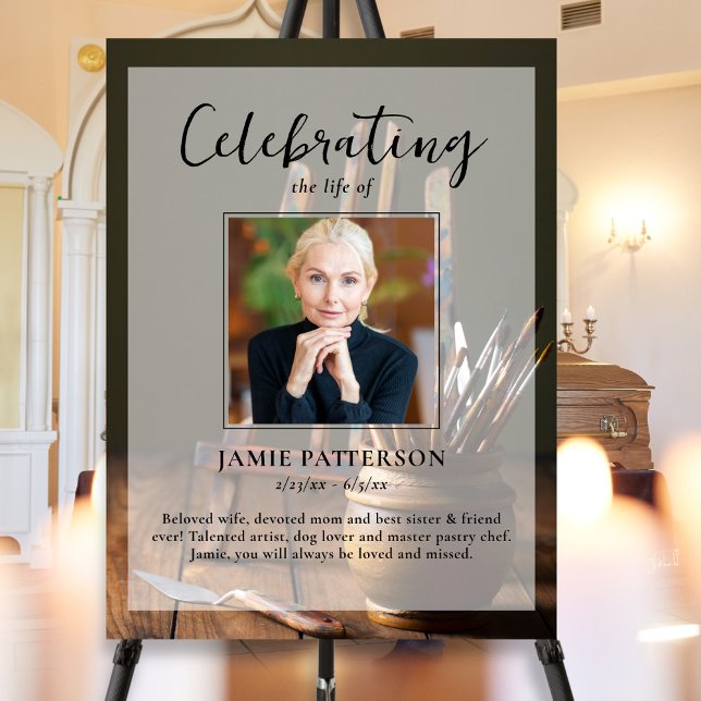 Artist, Painter, Celebration of Life Funeral Photo Poster (Creator Uploaded)