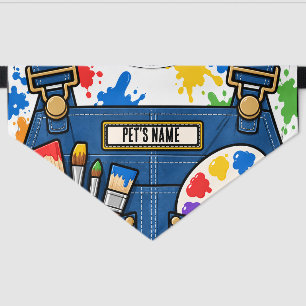 Artist Painter Costume Custom Halloween Pet Bandana Collar