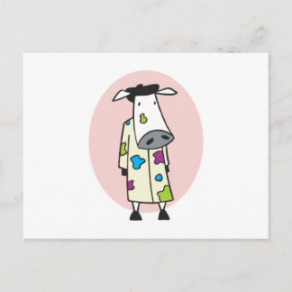 Artist Painter Cow Postcard