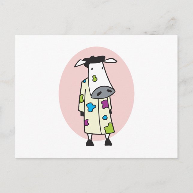 Artist Painter Cow Postcard (Front)