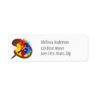 Artist Painters Palette Colorful Address Label
