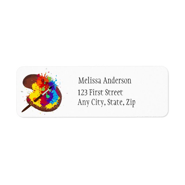 Artist Painters Palette Colorful  Address Label (Front)