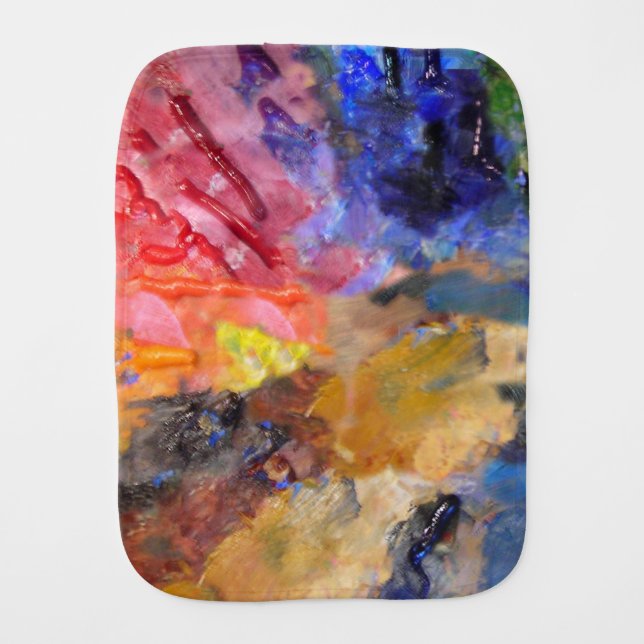 Artist Painter's Palette Colorful Paint  Baby Burp Cloth (Front)