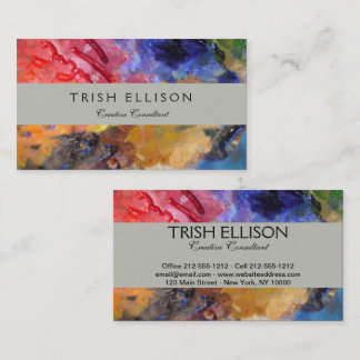 Artist Painter's Palette Colorful Paint Business Card
