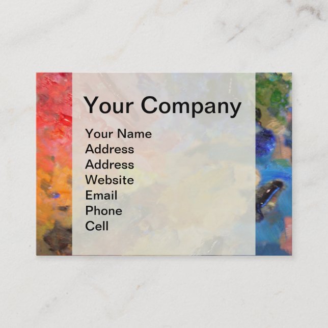 Artist Painter's Palette Colorful Paint  Business Card (Front)