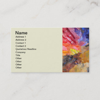 Artist Painter's Palette Colorful Paint Business Card