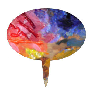 Artist Painter's Palette Colorful Paint Cake Topper